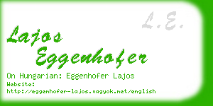 lajos eggenhofer business card